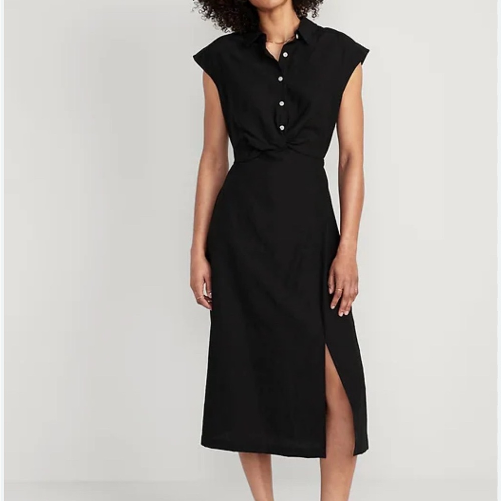 Old navy Navy Button-Up Midi Dress